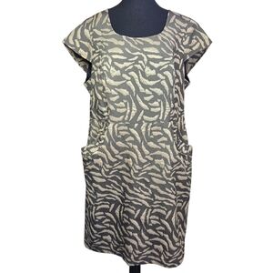 Calvin Klein Textured Mini Dress With Front Pockets In Grey Size XL